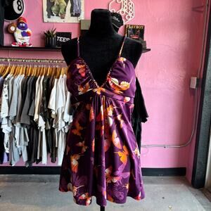 Vintage Y2K No Boundaries Butterflies Dainty Baby Doll Sleeves Top Size L